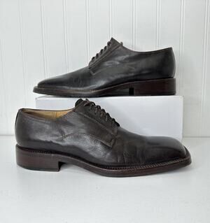 Avventura Brown Leather Dress Shoes Mens Oxfords Made In Spain Size 41 (9-9.5)